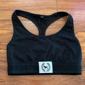 Black cotton sports bra by PINK